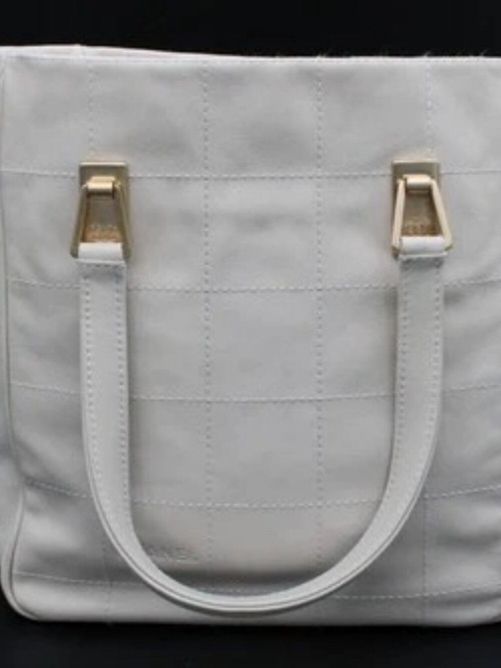 Chanel Womens Chocolate Bar Tote Bag - Beige